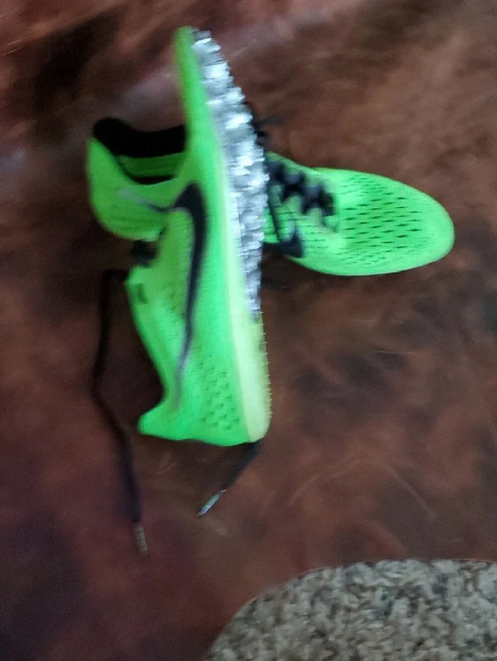 Nike Neon Green Running Spikes with Black Accents
